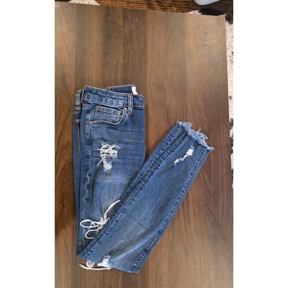 Tricot Distressed Skinny Jeans Sz 9/29 Leopard Patch Ripped Denim Mid Rise Jeans - Picture 6 of 6